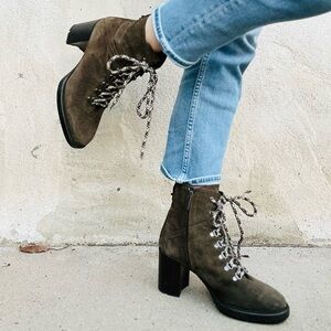 Aquatalia Dark Brown Lace-Up Boots